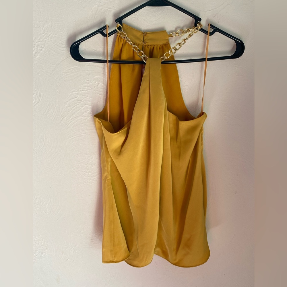 Ramy Brook Amari Charmeuse Top and Chain Halter Blouse XS